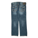 Silver Contrast Stitch Jeans - 38W 31L Dark Wash Denim