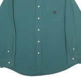 CHAPS Mens Green & Black Check Shirt XL Button-Down Collar Long Sleeve