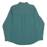 CHAPS Mens Green & Black Check Shirt XL Button-Down Collar Long Sleeve