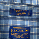 Pendleton Checked Short Sleeve Shirt - XL Blue Cotton