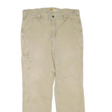 CARHARTT Mens Jeans Beige Regular Straight Denim W33 L30 Workwear Zip Closure