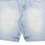 GREAT STONE Mens Light Blue Denim Shorts XL W38 Casual Cotton Blend