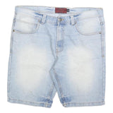 GREAT STONE Mens Light Blue Denim Shorts XL W38 Casual Cotton Blend