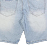 GREAT STONE Mens Light Blue Denim Shorts XL W38 Casual Cotton Blend