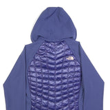 THE NORTH FACE Womens Blue Quilted Track Jacket M Polyester Hooded Zip