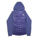 THE NORTH FACE Womens Blue Quilted Track Jacket M Polyester Hooded Zip