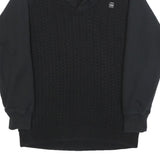 G-STAR Mens Black Patterned Pullover Cable Knit 2XL Cotton Jumper Knitwear
