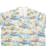 GREVES Mens Blue & Beige Hawaiian Shirt 4XL Cotton Blend Casual Summer Beachwear