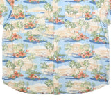 GREVES Mens Blue & Beige Hawaiian Shirt 4XL Cotton Blend Casual Summer Beachwear