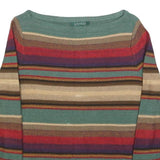 LAUREN RALPH LAUREN Womens Striped Patterned Boat Neck Knit Jumper L Cotton
