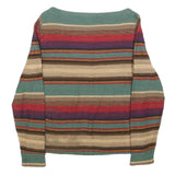LAUREN RALPH LAUREN Womens Striped Patterned Boat Neck Knit Jumper L Cotton
