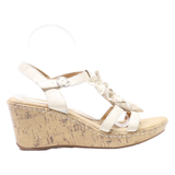 SONOMA WEDGE Strappy Heels White Leather Womens UK 6.5