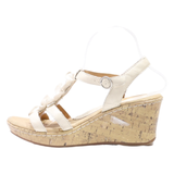 SONOMA WEDGE Strappy Heels White Leather Womens UK 6.5