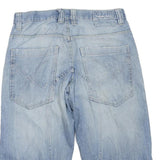 Womens Light Blue Denim Casual Shorts M W32 Cotton Blend Relaxed Fit