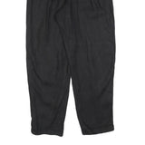 Womens Linen Regular Fit Black Trousers W32 L32 Classic Zip Closure