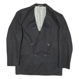 Mens Black Double Breasted Button Polyester Blend Regular Jacket Classic