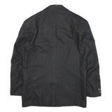 Mens Black Double Breasted Button Polyester Blend Regular Jacket Classic
