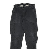 CARHARTT Mens Relaxed Black Cargo Trousers W29 L28 Cotton Blend Workwear Zip