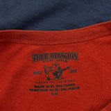 True Religion Spellout T-Shirt - Large Blue Cotton
