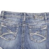 SILVER Womens Denim Blue Casual Shorts M W30 Distressed 5-Pocket