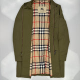 Burberry Overcoat - Large Green Polyester Blend