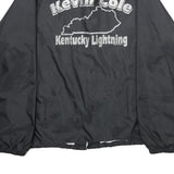 AUBURN SPORTSWEAR Mens Black Nylon Coach Jacket L Plain Kentucky Lightning Print