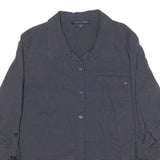 TOMMY HILFIGER Womens Blue & White Polka Dot Shirt L Button Down Cotton Blend