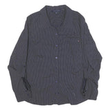 TOMMY HILFIGER Womens Blue & White Polka Dot Shirt L Button Down Cotton Blend