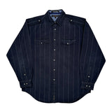 Tommy Hilfiger Pinstripe Denim Shirt - Medium Black Cotton