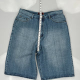 Hip Hop Three Denim Shorts - 34W 14L Blue Cotton
