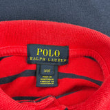 Age 3 Polo By Ralph Lauren Striped Polo Shirt - 2XS Red Cotton
