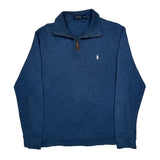 Polo By Ralph Lauren 1/4 Zip - Medium Blue Cotton