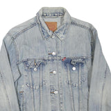 LEVI'S Womens Blue Denim Jacket S Cotton Blend Button Plain Classic Fit