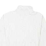 NIKE Womens White 1/4 Zip Sweatshirt M Cotton Blend Pullover Zip Neck