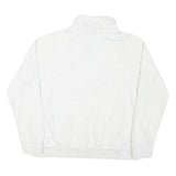 NIKE Womens White 1/4 Zip Sweatshirt M Cotton Blend Pullover Zip Neck