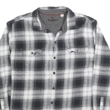 WOOLRICH Mens Black & White Check Shirt XL Button-Down Collar Long Sleeve Cotton