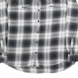 WOOLRICH Mens Black & White Check Shirt XL Button-Down Collar Long Sleeve Cotton