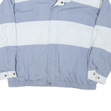 Mens Blue & White Colourblock Zip Jacket M Polyester Blend Casual Outerwear