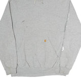 CARHARTT Mens Grey Hoodie L Cotton Pullover Casual Sweatshirt