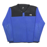 THE NORTH FACE Mens Blue & Black Pullover Plain Crew Neck Basic Knit XL Fleece