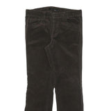 CALVIN KLEIN Womens Cotton Blend Brown Regular Straight Trousers W32 L31 Zip