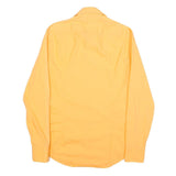 HUGO BOSS Mens Yellow Plain Shirt S Formal Cotton Button Closure