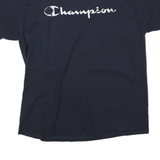 CHAMPION Mens Black Graphic T-Shirt L Short Sleeve Round Neck Casual Wear