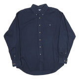 CAMBRIDGE Mens Navy Plain Cotton Shirt L Button-Down Collar Long Sleeve Pocket