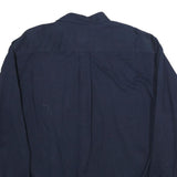 CAMBRIDGE Mens Navy Plain Cotton Shirt L Button-Down Collar Long Sleeve Pocket