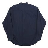 CAMBRIDGE Mens Navy Plain Cotton Shirt L Button-Down Collar Long Sleeve Pocket