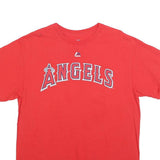 MAJESTIC Mens Red Angels Graphic T-Shirt L Short Sleeve Crew Neck Sportswear