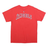 MAJESTIC Mens Red Angels Graphic T-Shirt L Short Sleeve Crew Neck Sportswear