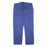 TRUSSARDI Mens Cotton Blend Blue Regular Straight Trousers W35 L29 Stylish