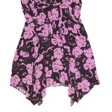 WHISTLES Womens Purple & Pink Floral A-Line Woven Dress Long Sleeve Midi UK 8